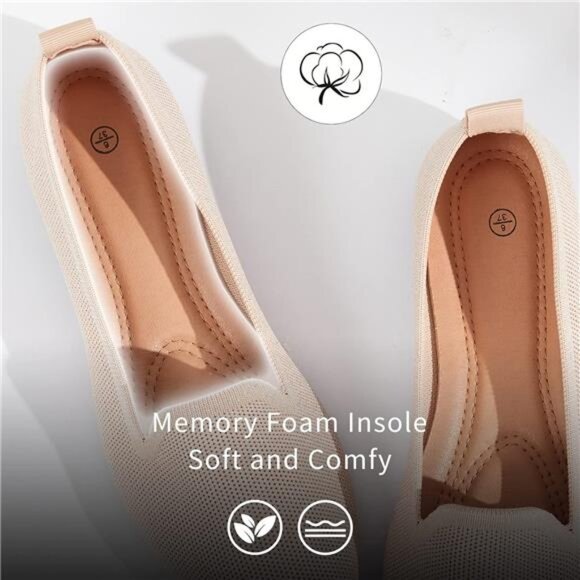 Women's Sparkly Flats Shoes Shiny Mesh Loafers Shoes Soft Memory Foam Flats - Picture 4 of 7